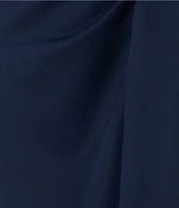 Xscape Scuba Long Sleeve V Neck Gown