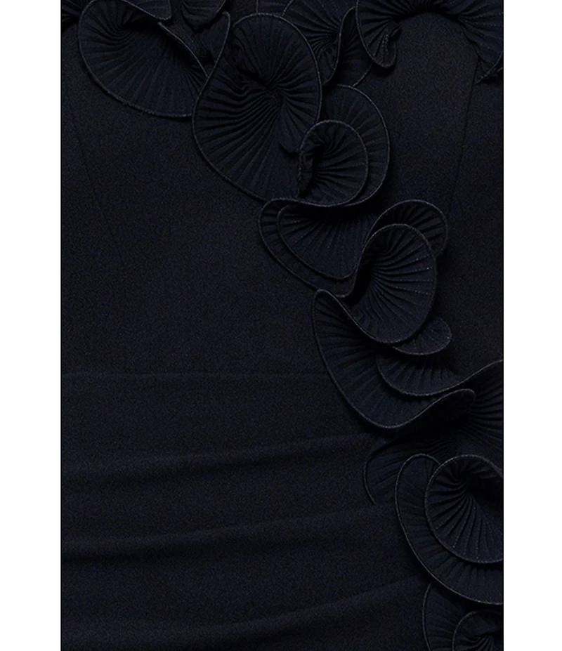 Xscape Strapless Flower Ruffle Sleeveless Gown