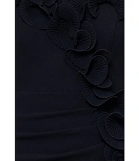 Xscape Strapless Flower Ruffle Sleeveless Gown