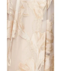 Xscape Strapless Jacquard Burnout A-Line Floral Gown