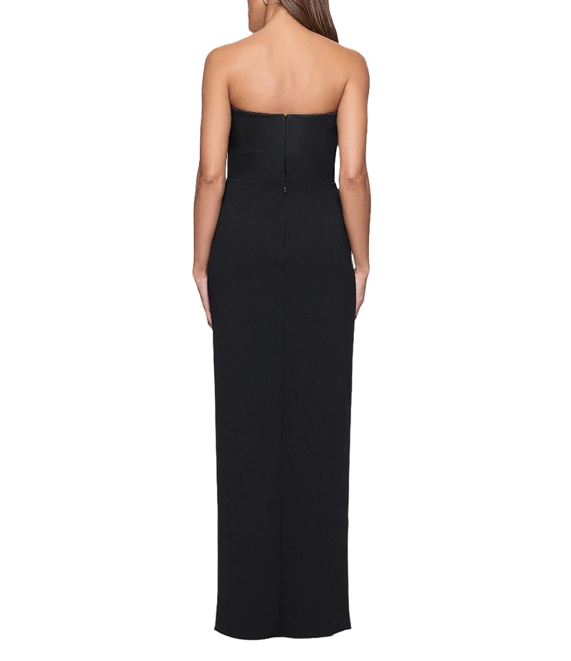 Xscape Strapless Sheath Scuba Crepe Gown