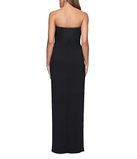 Xscape Strapless Sheath Scuba Crepe Gown