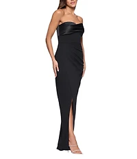 Xscape Strapless Sheath Scuba Crepe Gown