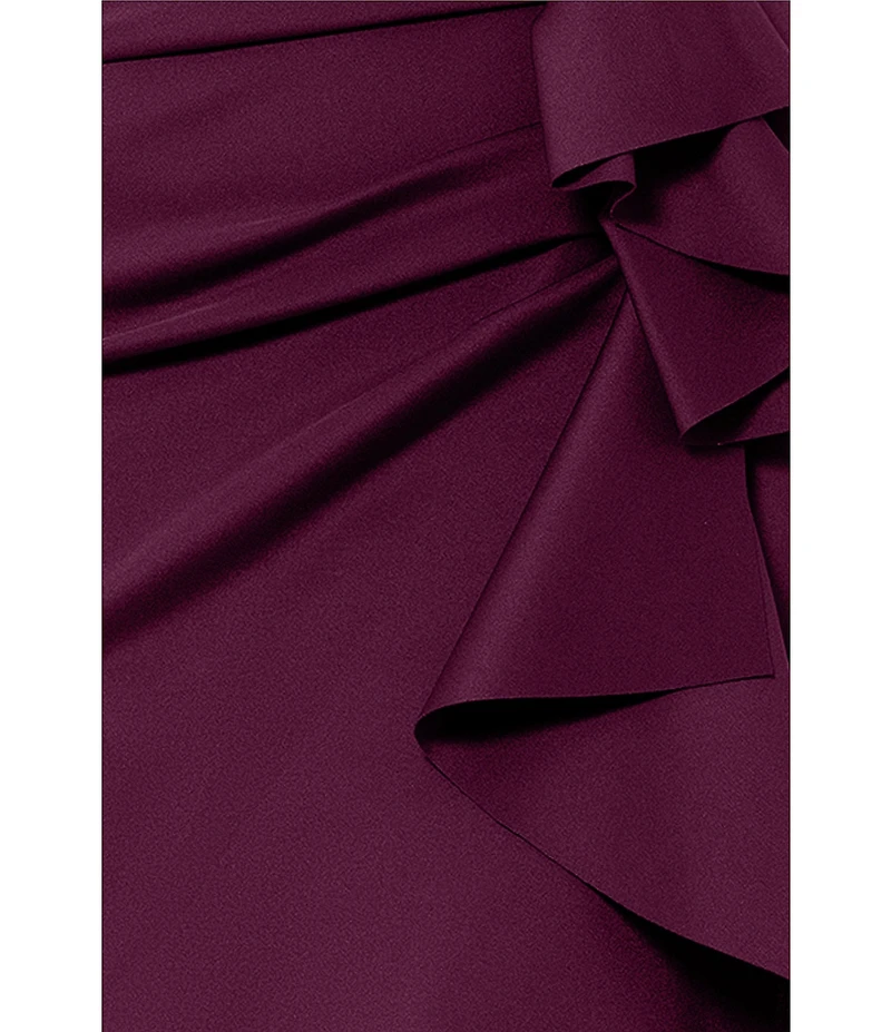 Xscape Stretch Off-the-Shoulder Short Sleeve Mermaid Gown with Ruffle
