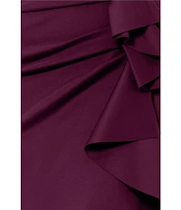 Xscape Stretch Off-the-Shoulder Short Sleeve Mermaid Gown with Ruffle