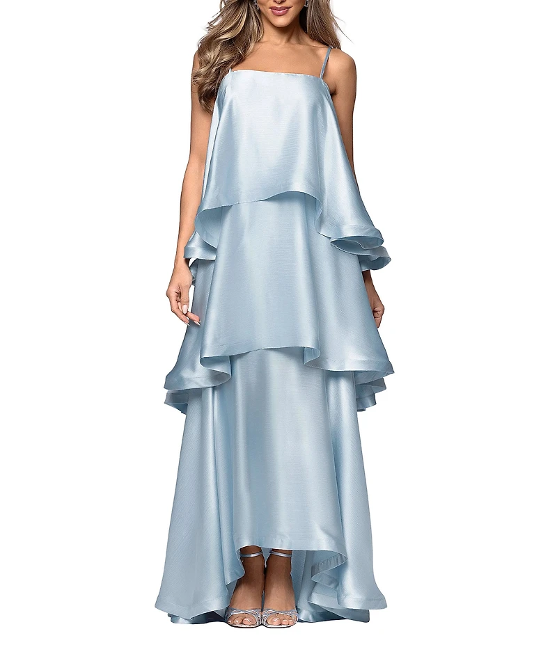 Xscape Tiered Satin Gown
