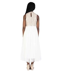 Xtraordinary Big Girls Beaded-Lace Bodice Tulle Skirt Long Social Dress