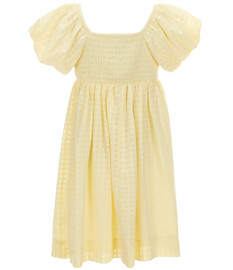 Xtraordinary Big Girls Bubble-Sleeve Pleated-Boodice Seersucker Dress