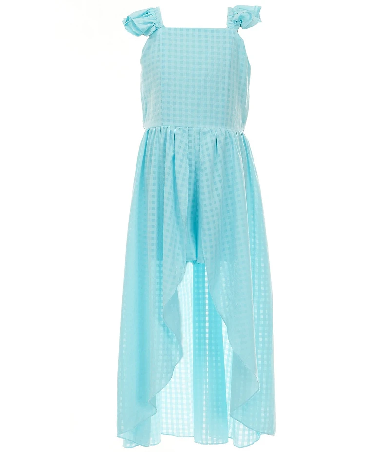 Xtraordinary Big Girls Cap-Sleeve Windowpane Walk-Through Dress
