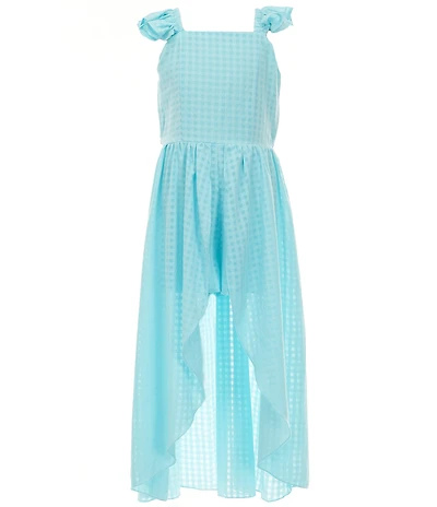 Xtraordinary Big Girls Cap-Sleeve Windowpane Walk-Through Dress