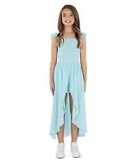Xtraordinary Big Girls Cap-Sleeve Windowpane Walk-Through Dress