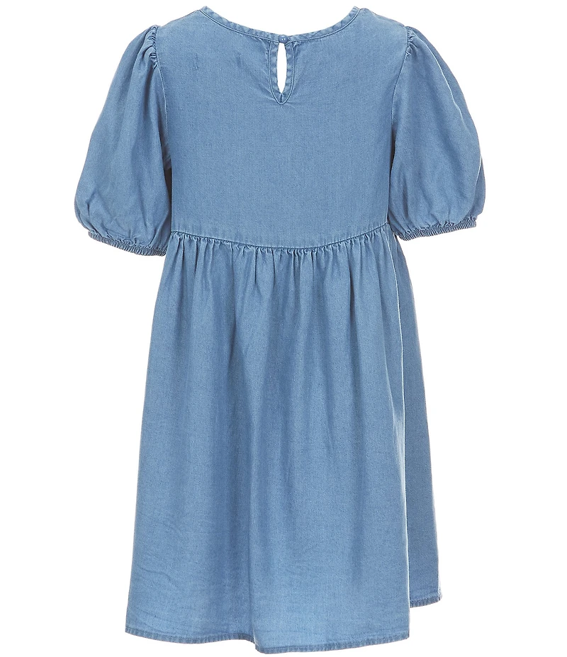 Xtraordinary Big Girls Elbow Length Sleeves Denim Dress