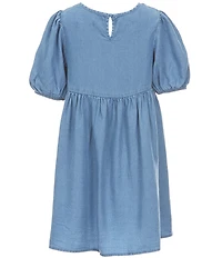 Xtraordinary Big Girls Elbow Length Sleeves Denim Dress