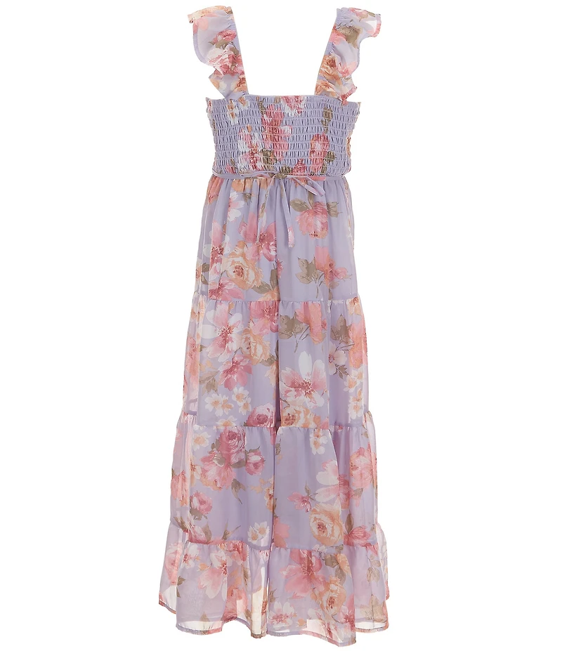 Xtraordinary Big Girls Floral Printed Maxi Dress With Matching Purse