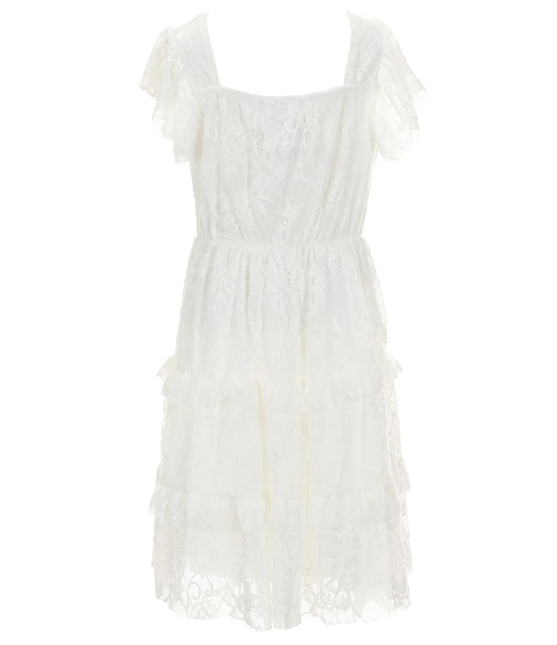 Xtraordinary Big Girls Flutter-Sleeve Lace Dress
