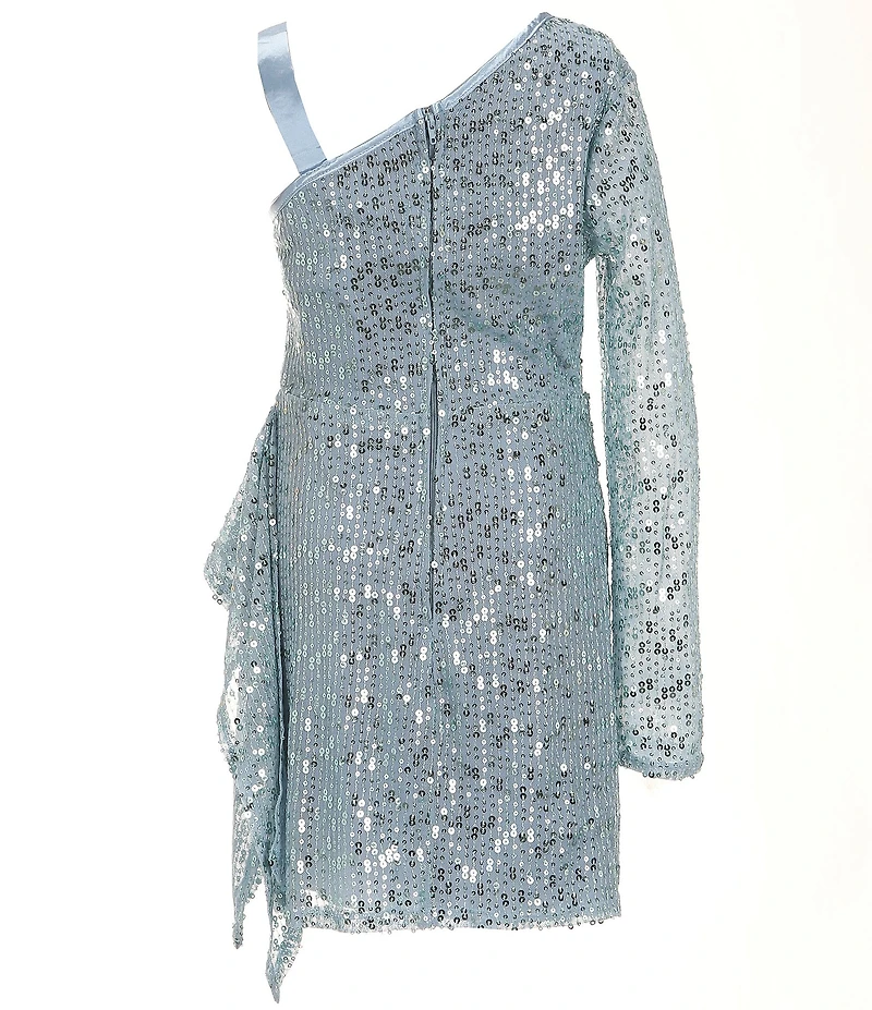 Xtraordinary Big Girls 7-16 One-Shoulder Sequin-Embellished Sheath Dress