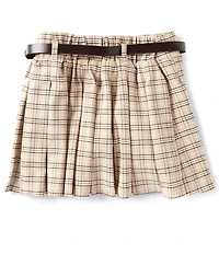 Xtraordinary Big Girls Plaid Belted Woven Skort