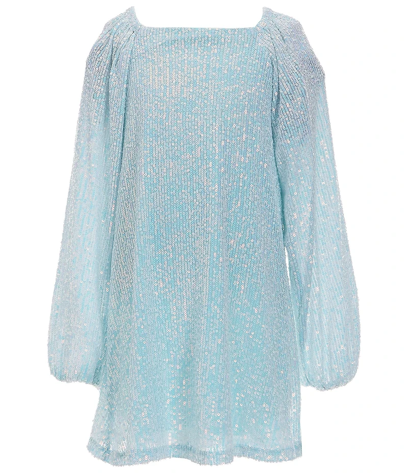 Xtraordinary Big Girls Raglan-Sleeve Allover-Sequin-Embellished Shift Dress