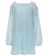 Xtraordinary Big Girls Raglan-Sleeve Allover-Sequin-Embellished Shift Dress