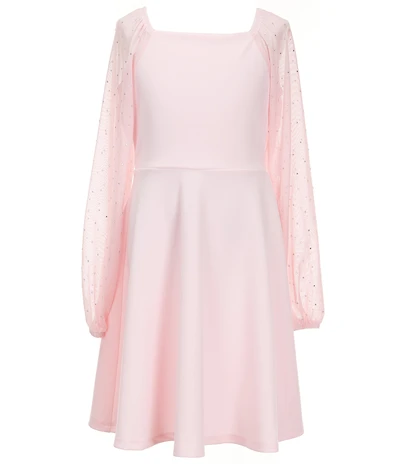 Xtraordinary Big Girls Sheer-Sleeve Peasant Dress