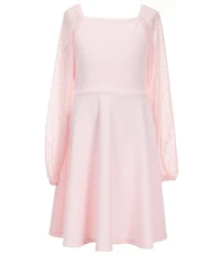 Xtraordinary Big Girls Sheer-Sleeve Peasant Dress