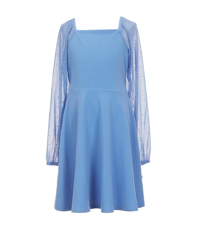 Xtraordinary Big Girls Sheer-Sleeve Peasant Dress