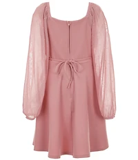 Xtraordinary Big Girls Sheer-Sleeve Peasant Dress