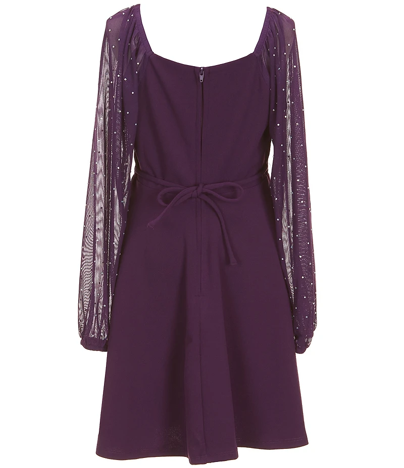 Xtraordinary Big Girls Sheer-Sleeve Peasant Dress