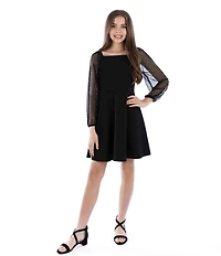 Xtraordinary Big Girls Sheer-Sleeve Peasant Dress
