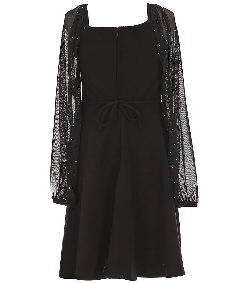 Xtraordinary Big Girls Sheer-Sleeve Peasant Dress