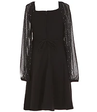Xtraordinary Big Girls Sheer-Sleeve Peasant Dress