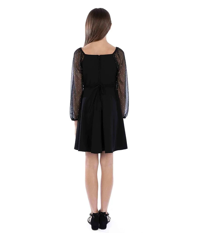 Xtraordinary Big Girls Sheer-Sleeve Peasant Dress