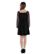 Xtraordinary Big Girls Sheer-Sleeve Peasant Dress