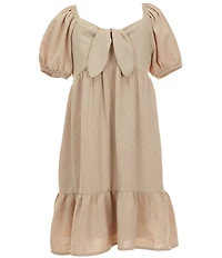 Xtraordinary Big Girls Short-Sleeve Bow-Accented Empire-Waist Dress