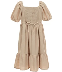 Xtraordinary Big Girls Short-Sleeve Bow-Accented Empire-Waist Dress