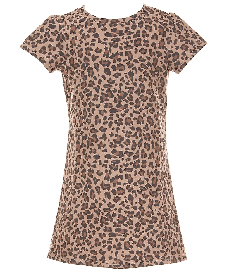 Xtraordinary Big Girls Short-Sleeve Cheetah-Printed Shift Dress