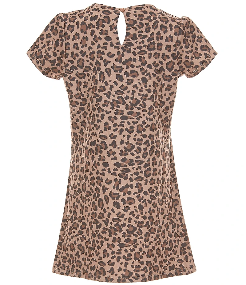 Xtraordinary Big Girls Short-Sleeve Cheetah-Printed Shift Dress