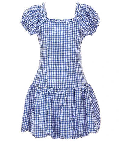 Xtraordinary Big Girls Short Sleeve Gingham Drop-Waist Dress