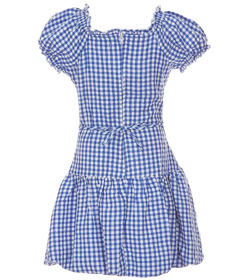 Xtraordinary Big Girls Short Sleeve Gingham Drop-Waist Dress