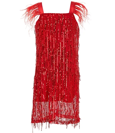 Xtraordinary Big Girls Short Sleeve Sequin Embellished Shift Dress