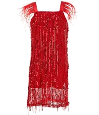 Xtraordinary Big Girls Short Sleeve Sequin Embellished Shift Dress