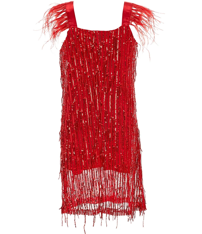 Xtraordinary Big Girls Short Sleeve Sequin Embellished Shift Dress