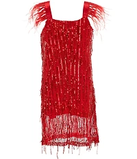 Xtraordinary Big Girls Short Sleeve Sequin Embellished Shift Dress