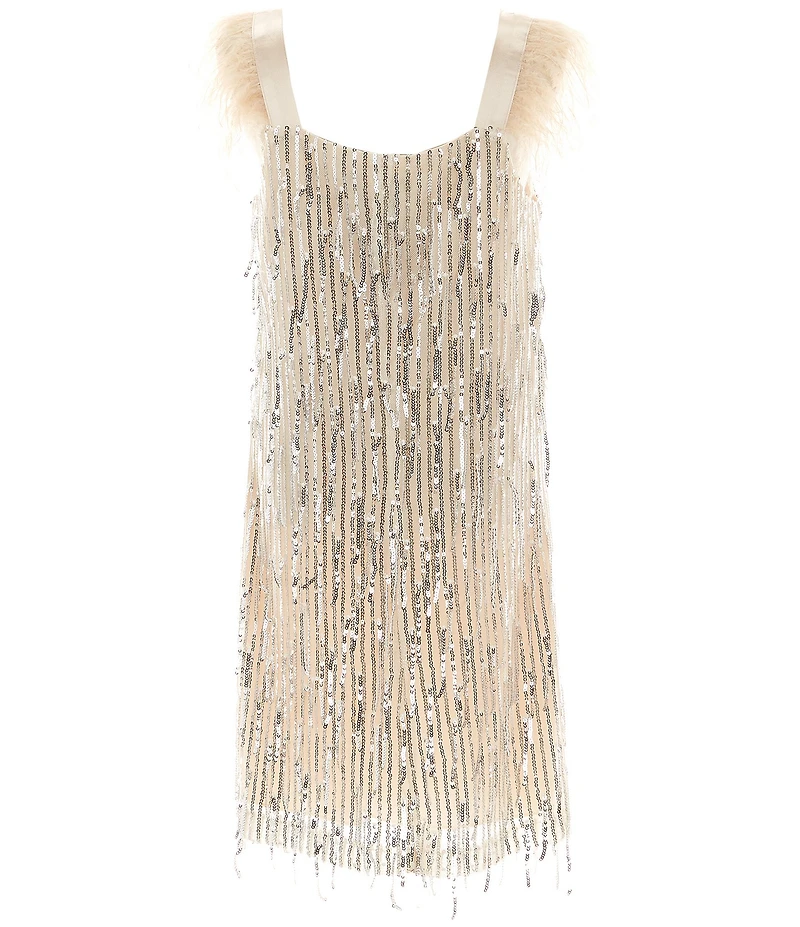 Xtraordinary Big Girls Short Sleeve Sequin Embellished Shift Dress