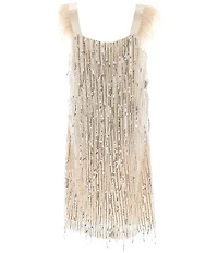 Xtraordinary Big Girls Short Sleeve Sequin Embellished Shift Dress