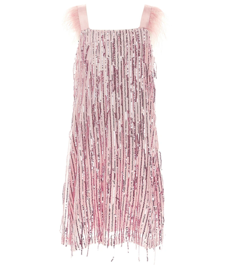 Xtraordinary Big Girls Short Sleeve Sequin Embellished Shift Dress