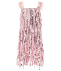 Xtraordinary Big Girls Short Sleeve Sequin Embellished Shift Dress