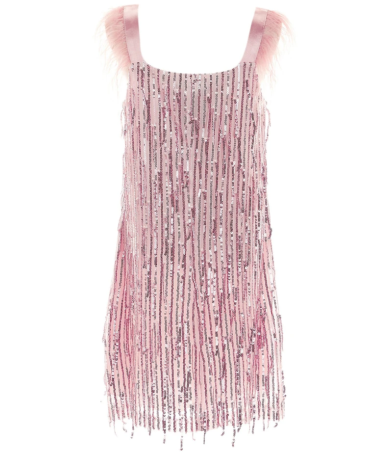 Xtraordinary Big Girls Short Sleeve Sequin Embellished Shift Dress