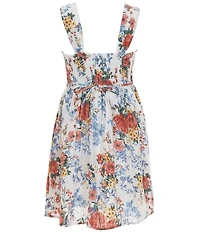 Xtraordinary Big Girls Sleeveless Floral-Printed Faux-Wrap Dress
