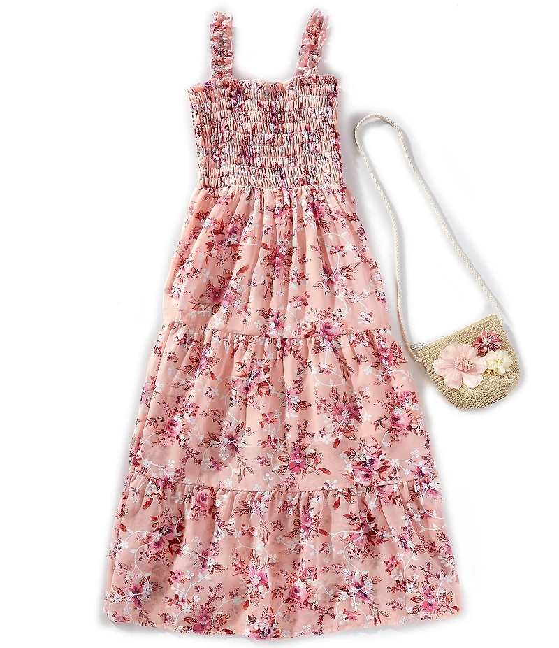 Xtraordinary Big Girls Sleeveless Allover Floral-Printed Long Dress